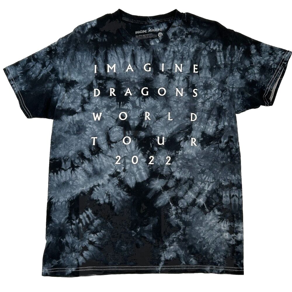 Imagine Dragons World Tour 2022 Concert T Shirt Tie Dye Large Mercury Back Dates